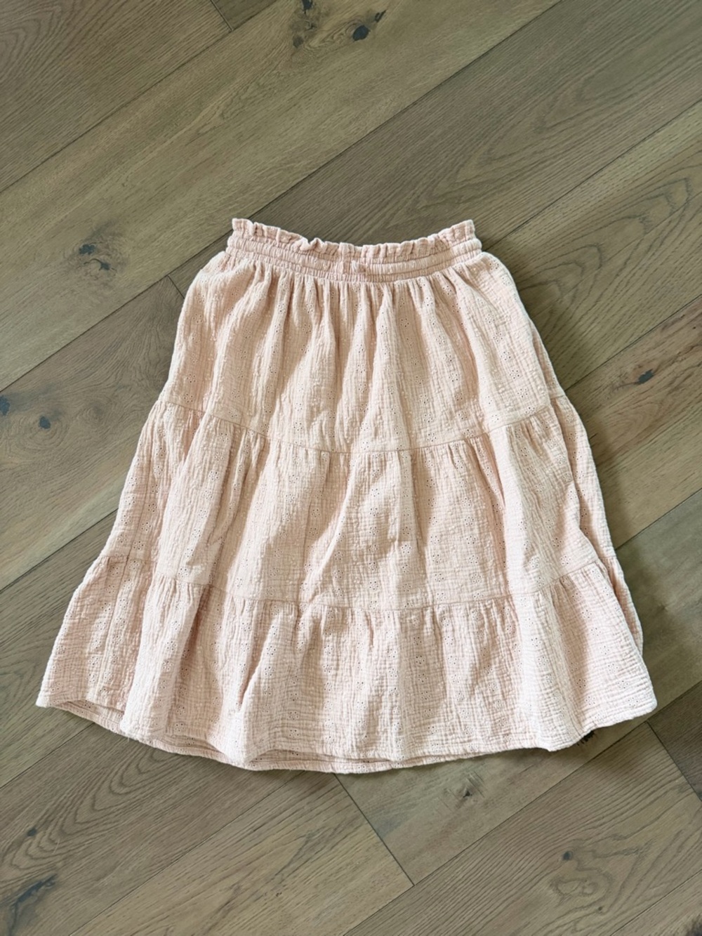 C&A Light Peach Tiered Cotton Skirt
